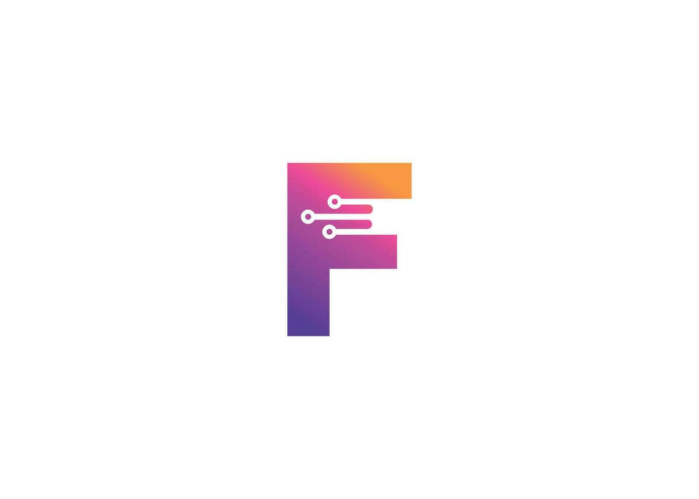 Letter F Technology vector monogram logo design template. Letter F molecule, Science and Bio technology Vector logo Design