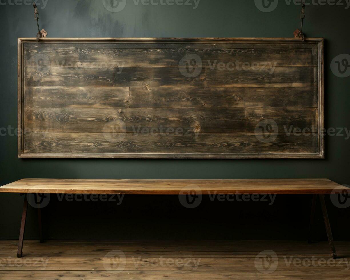 AI generated A blank blackboard waiting for creativity on a clean wall, educational picture photo