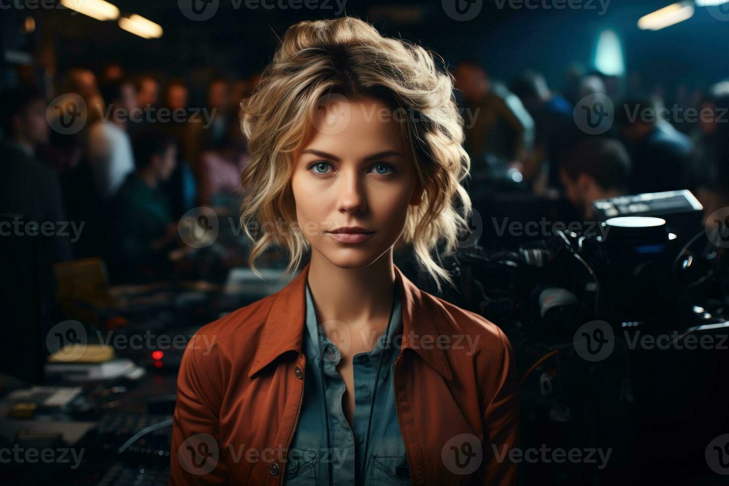 AI generated Women shaping media narratives, empowering women images photo