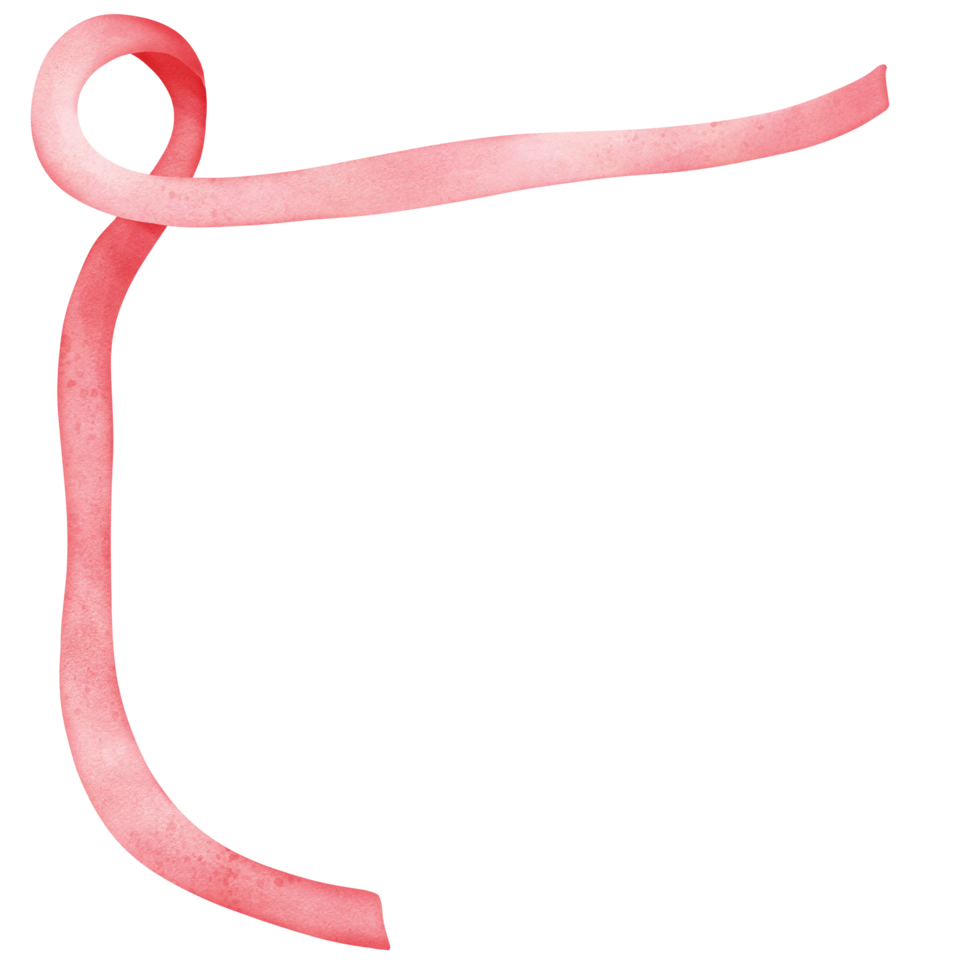 ribbon pink red border watercolor isolate png