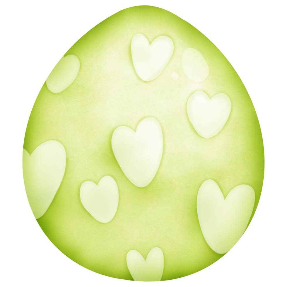 verde cuore Pasqua uovo adorabile acquerello isolato png