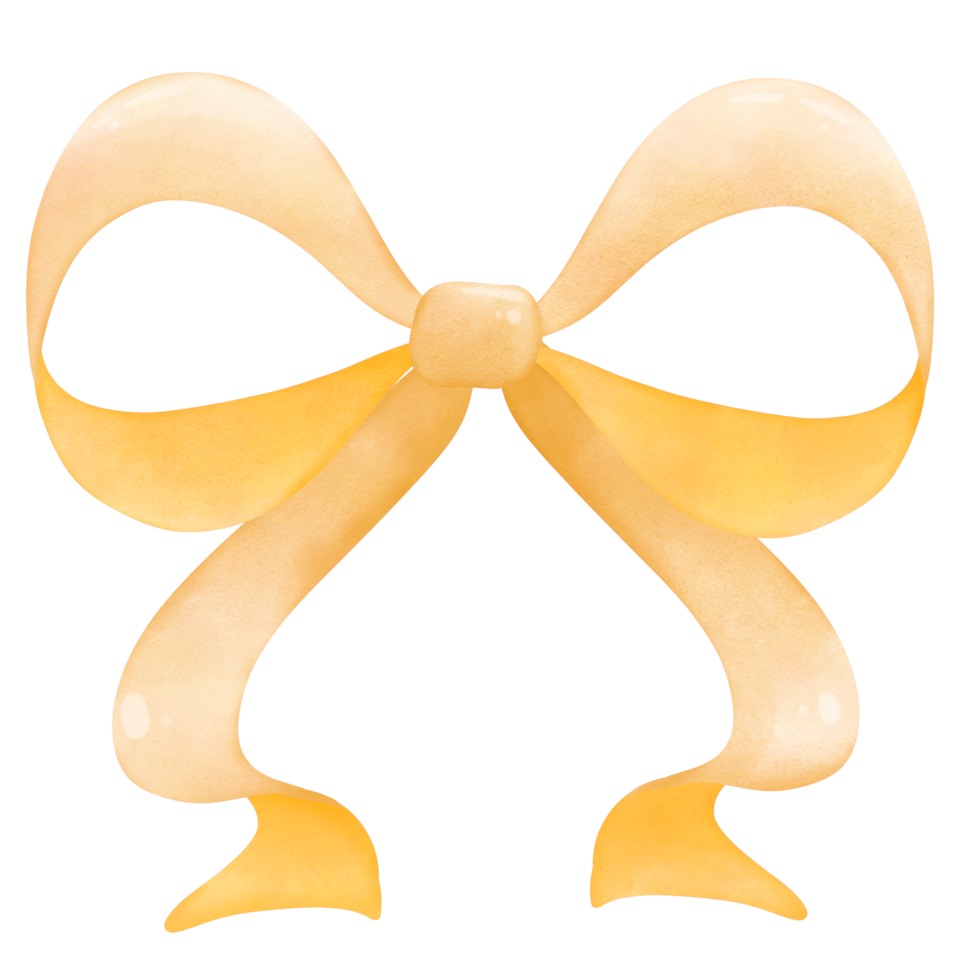 ribbob yellow girly watercolor isolate png