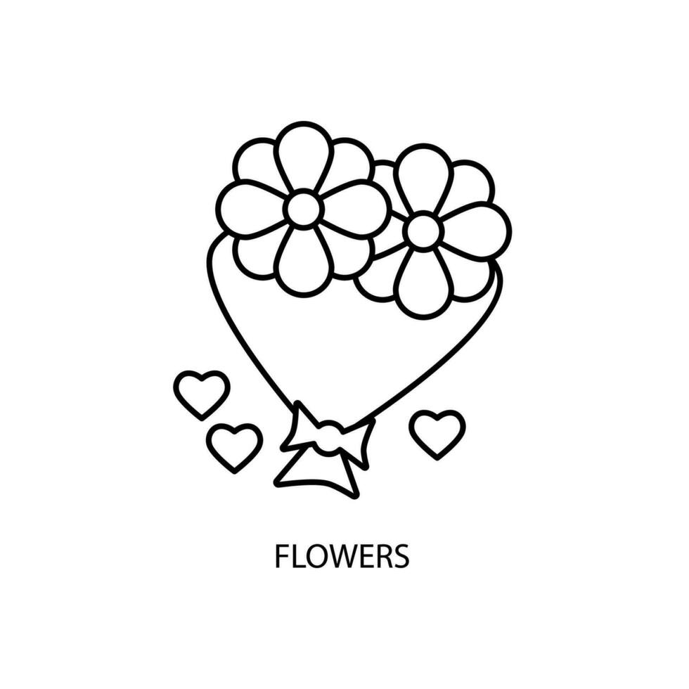 flowers concept line icon. Simple element illustration. flowers concept outline symbol design. vector