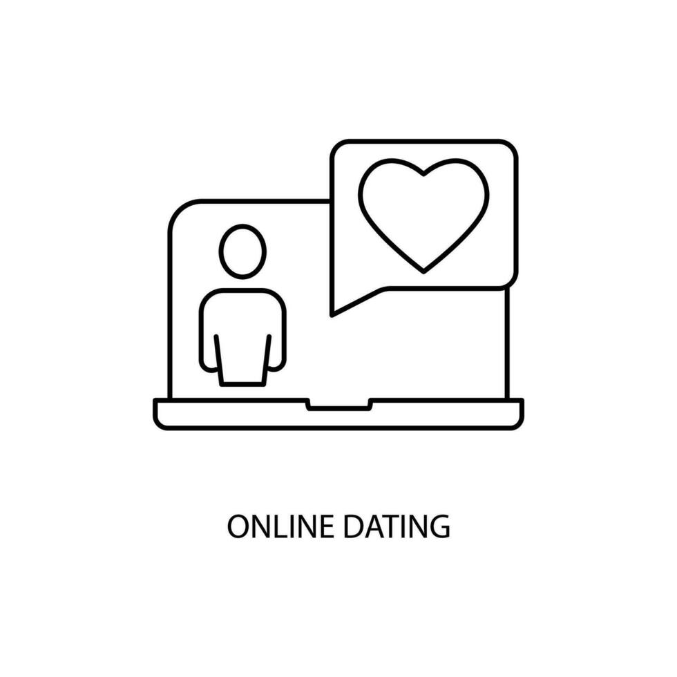 online dating concept line icon. Simple element illustration. online dating concept outline symbol design. vector