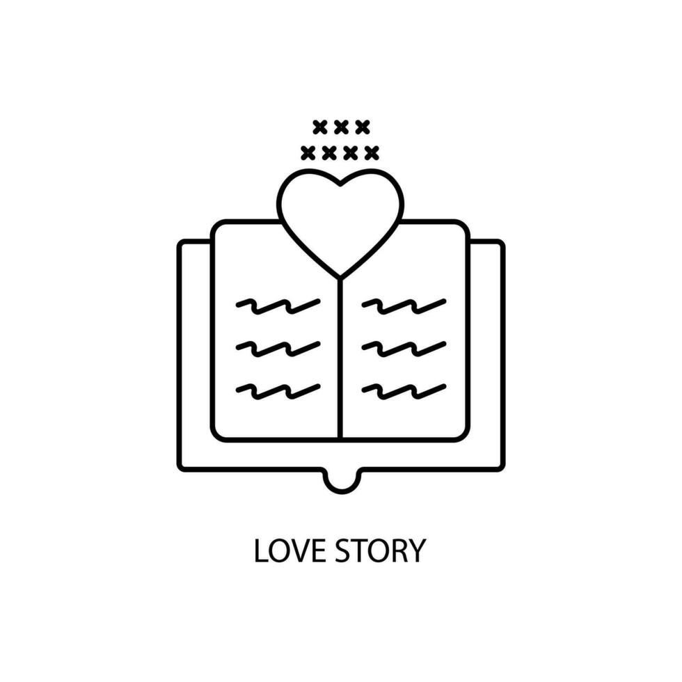 love story concept line icon. Simple element illustration. love story concept outline symbol design. vector