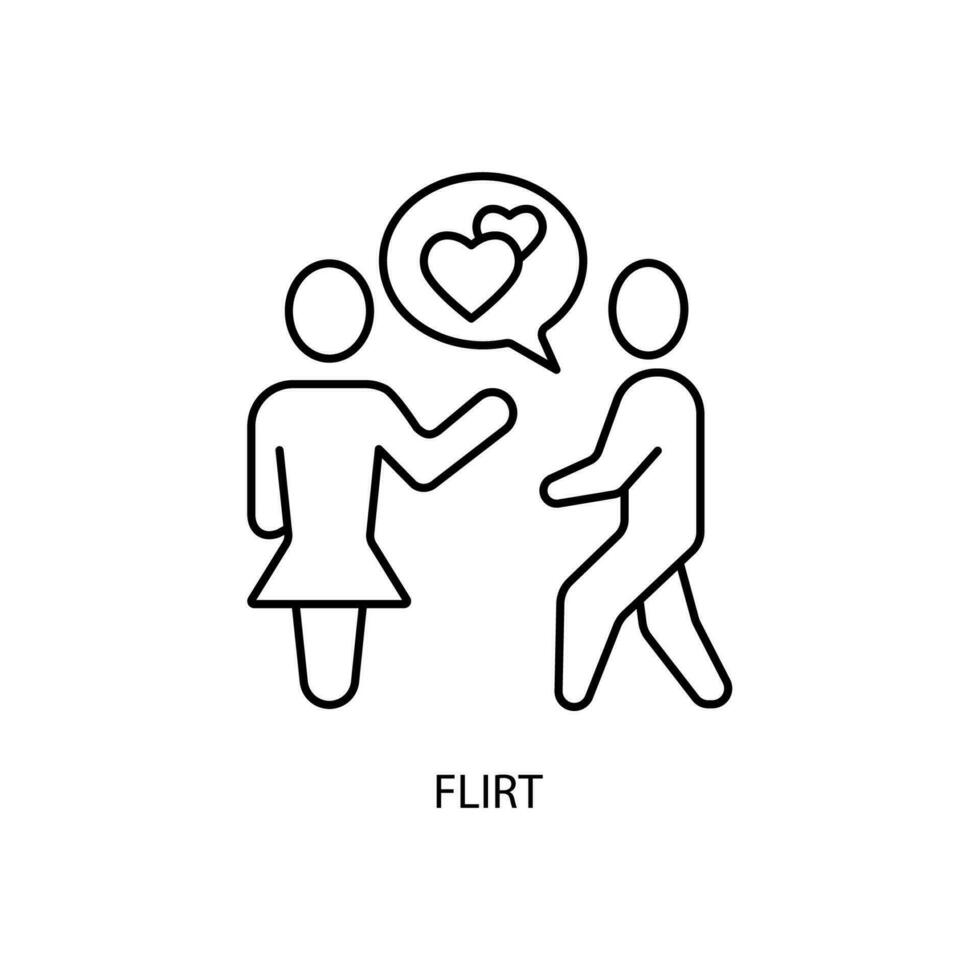 flirt concept line icon. Simple element illustration. flirt concept outline symbol design. vector