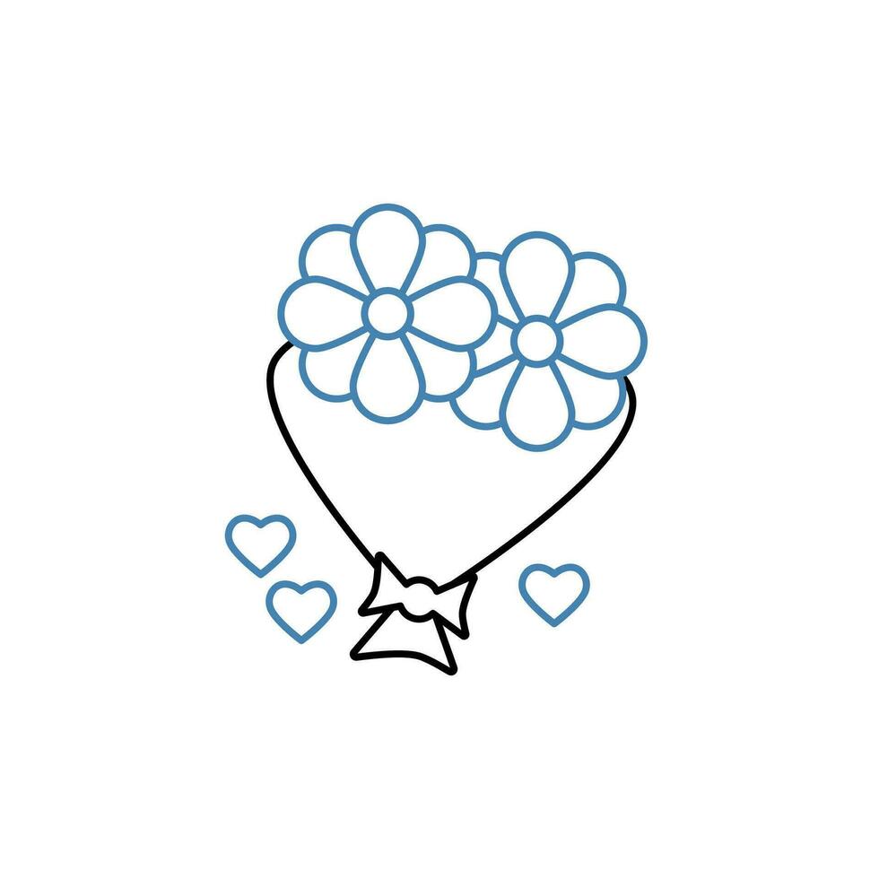 flowers concept line icon. Simple element illustration. flowers concept outline symbol design. vector