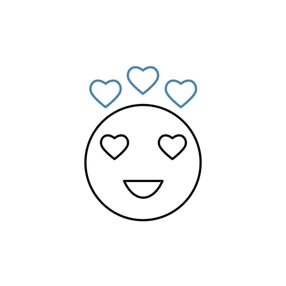 love emoji concept line icon. Simple element illustration. love emoji concept outline symbol design. vector