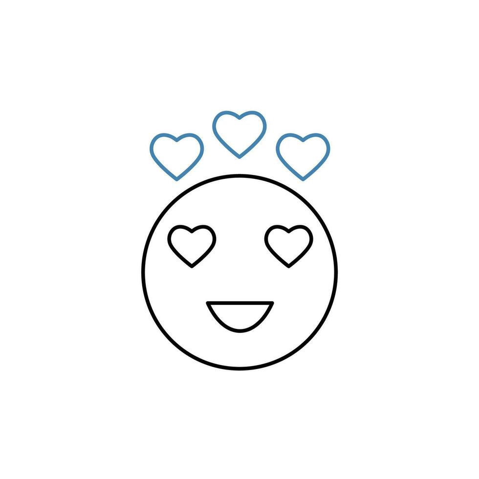 love emoji concept line icon. Simple element illustration. love emoji concept outline symbol design. vector