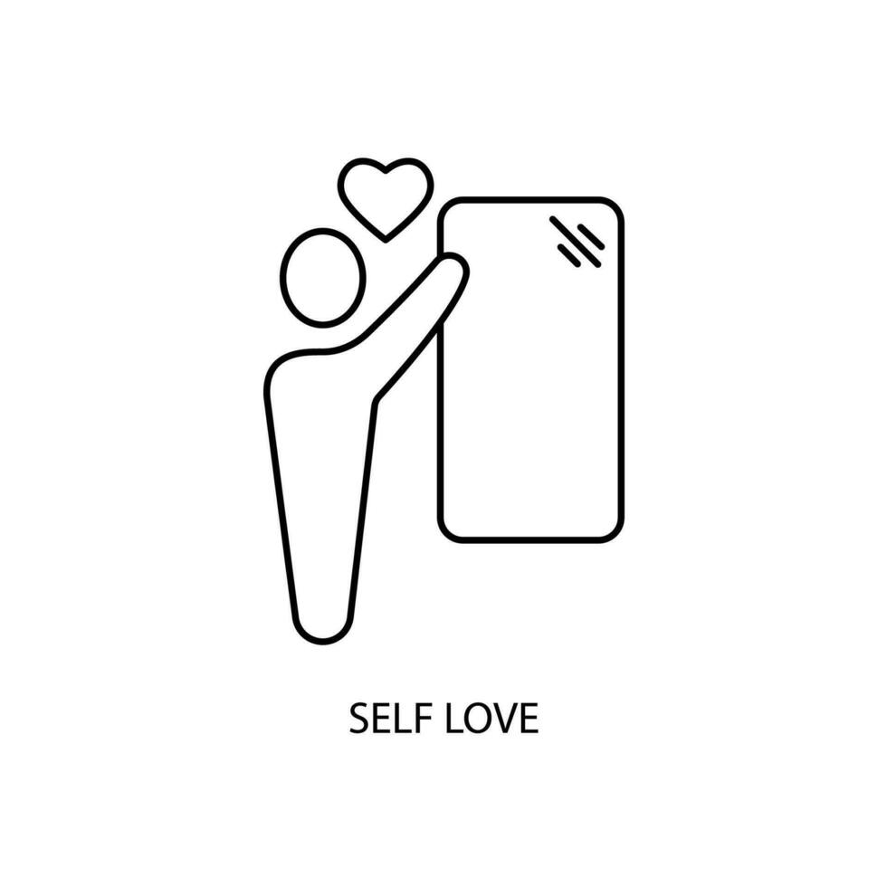 self love concept line icon. Simple element illustration. self love concept outline symbol design. vector