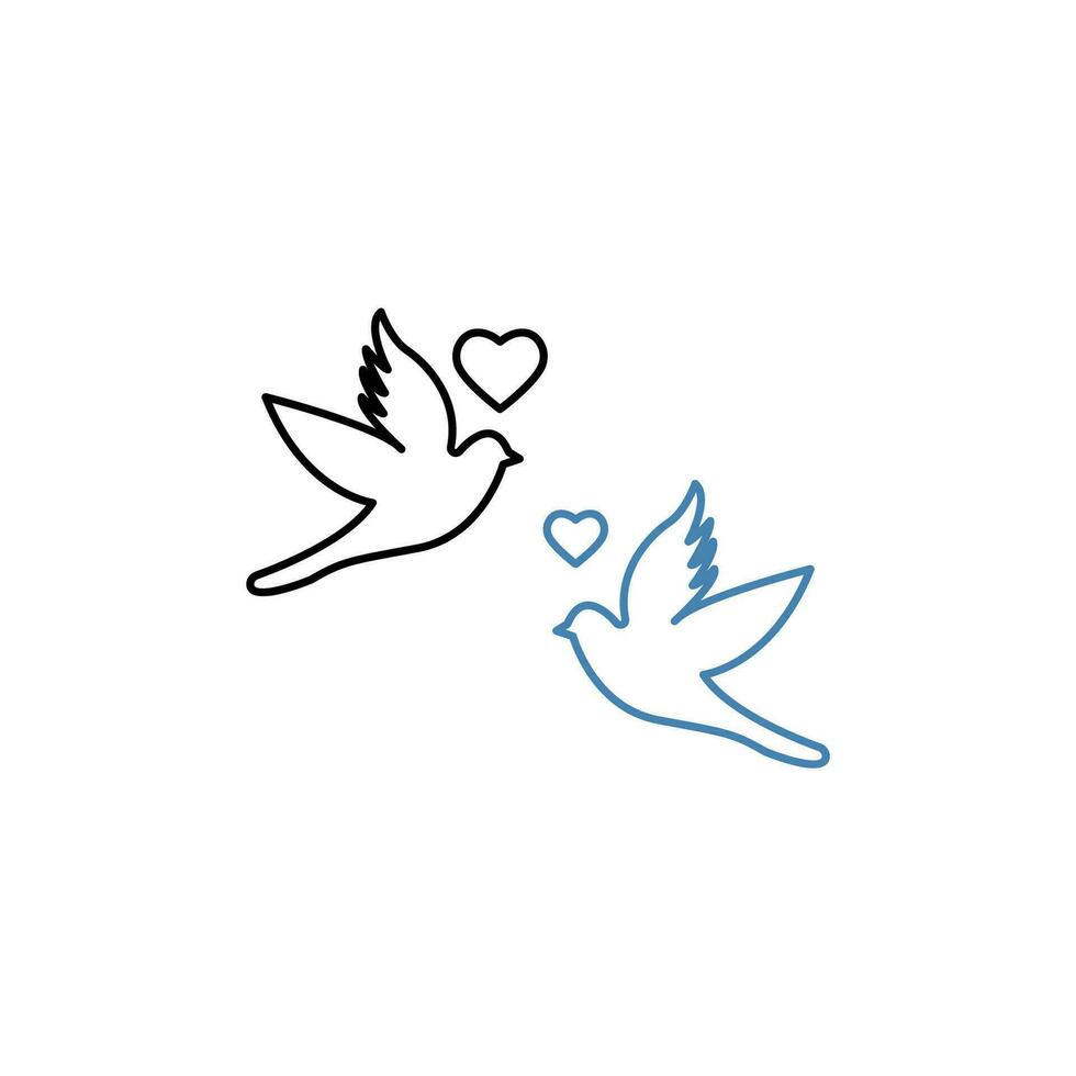 love birds concept line icon. Simple element illustration. love birds concept outline symbol design. vector