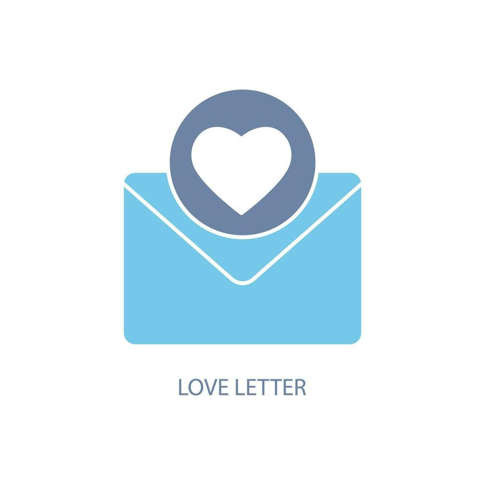 love letter concept line icon. Simple element illustration. love letter concept outline symbol design. vector