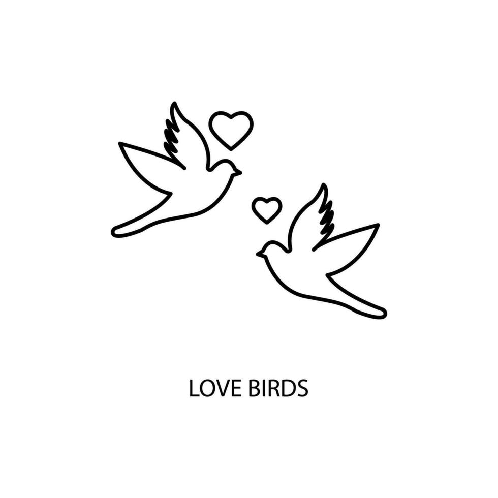 love birds concept line icon. Simple element illustration. love birds concept outline symbol design. vector