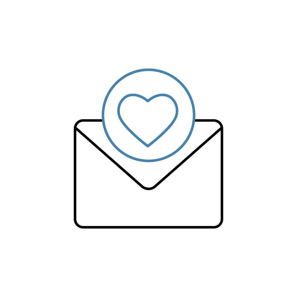 love letter concept line icon. Simple element illustration. love letter concept outline symbol design. vector