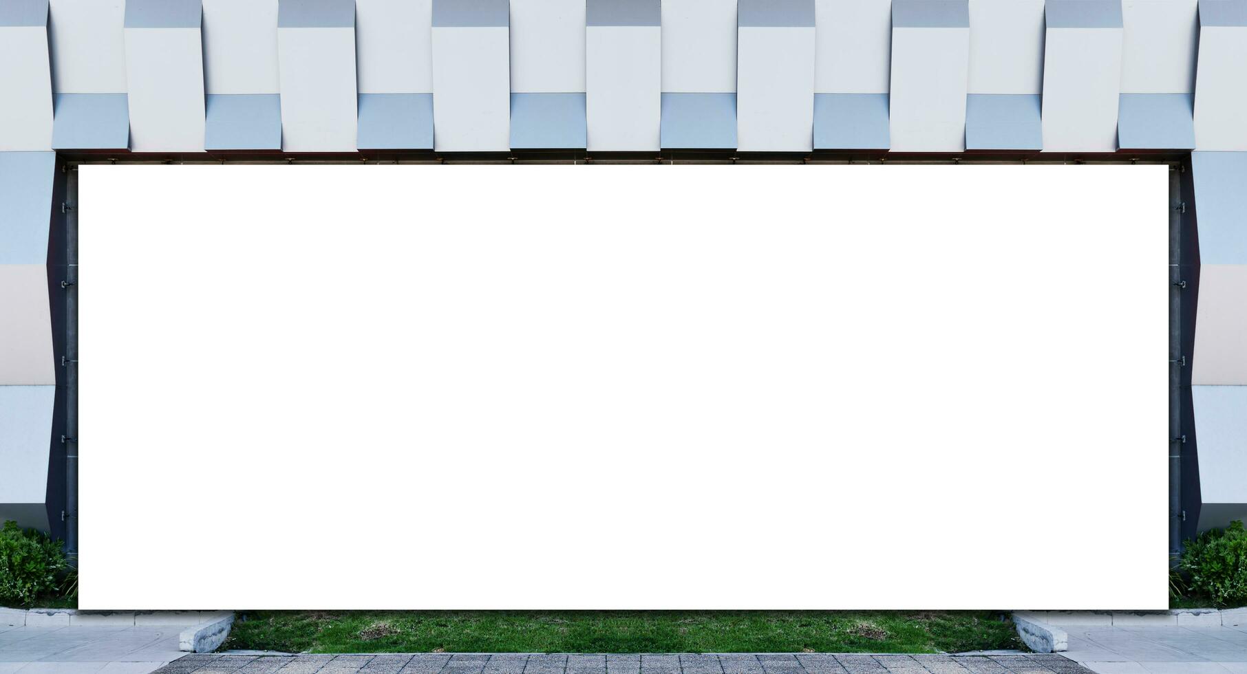 Mock up horizontal LED display billboard on wall .clipping path for mockup photo