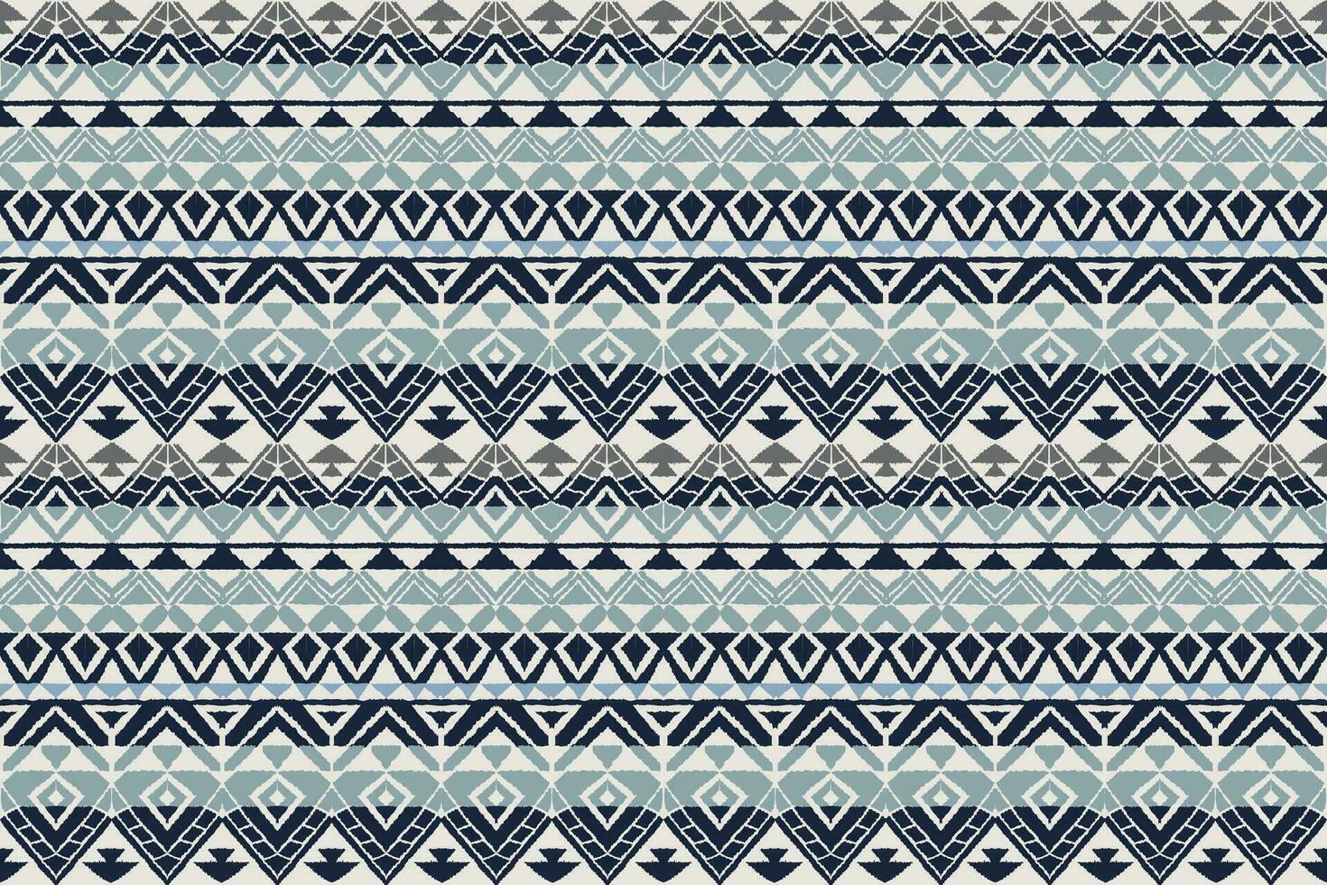 moderno ikat geométrico folklore ornamento con diamantes tribal étnico vector textura. sin costura a rayas modelo en azteca estilo. gente bordado. indio. escandinavo. gitano. africano alfombra.