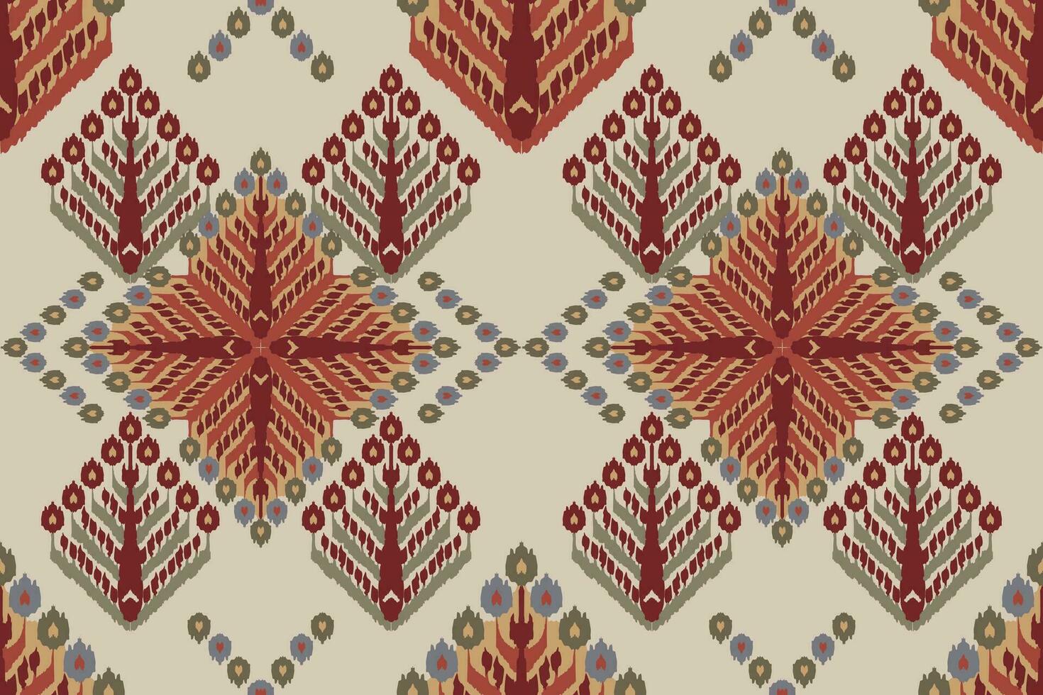 ikat tribal indio sin costura modelo. étnico azteca tela alfombra mandala ornamento nativo boho cheurón textil.geometrico africano americano oriental tradicional vector ilustraciones. bordado estilo