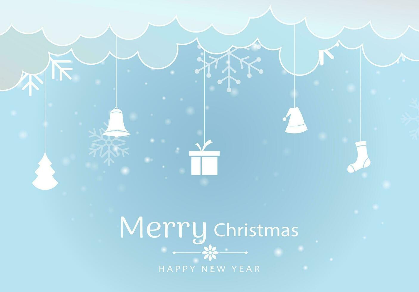 Merry Christmas and Happy New Year background for Greeting cards vector text Lettering