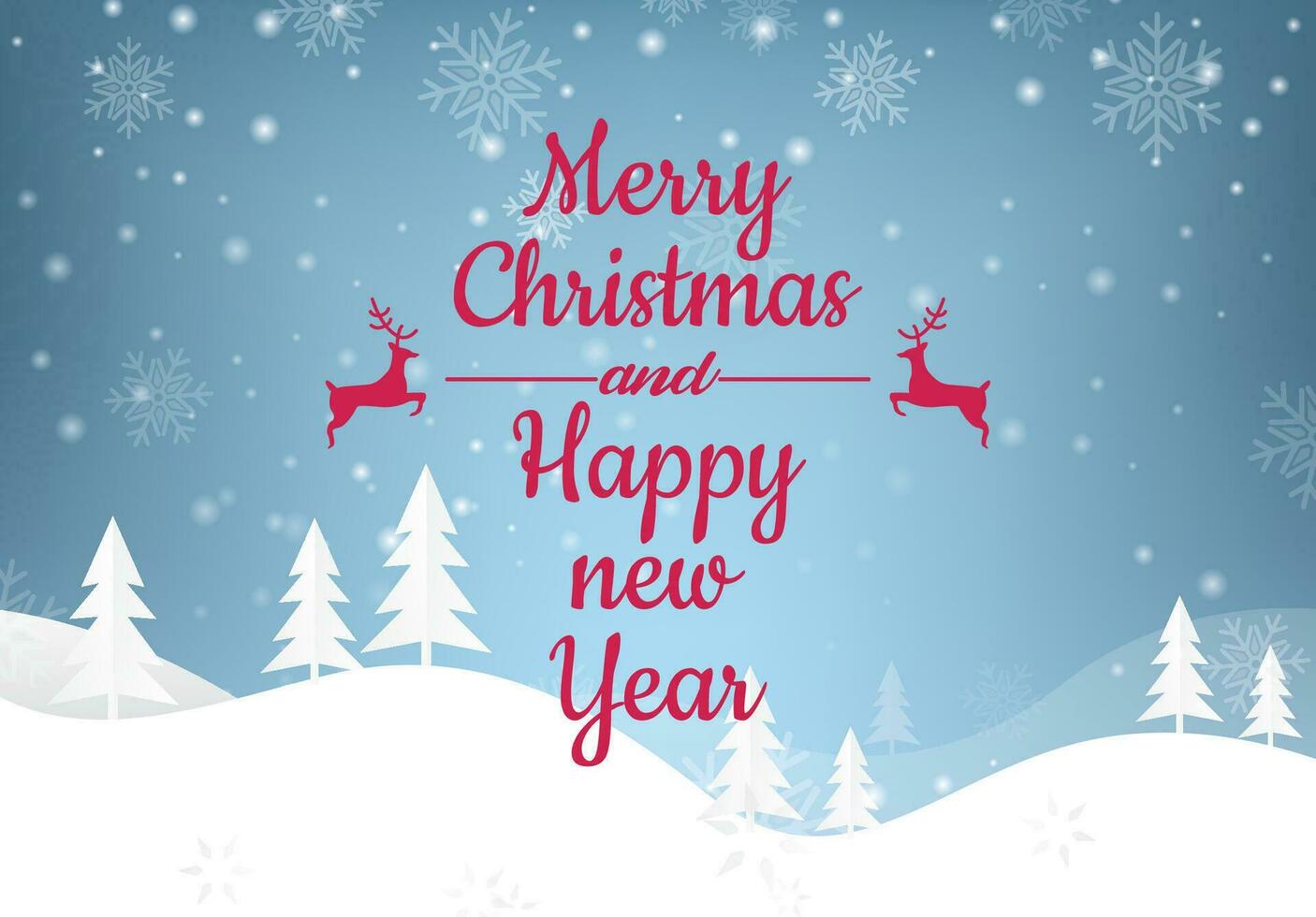 Merry Christmas and Happy New Year background for Greeting cards vector text Lettering