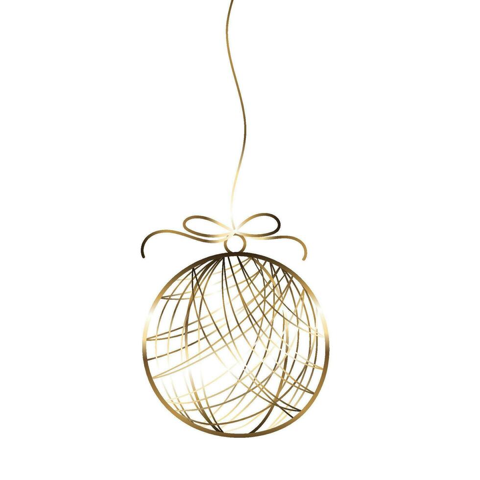 Luxury christmas golden ball hanging element. vector