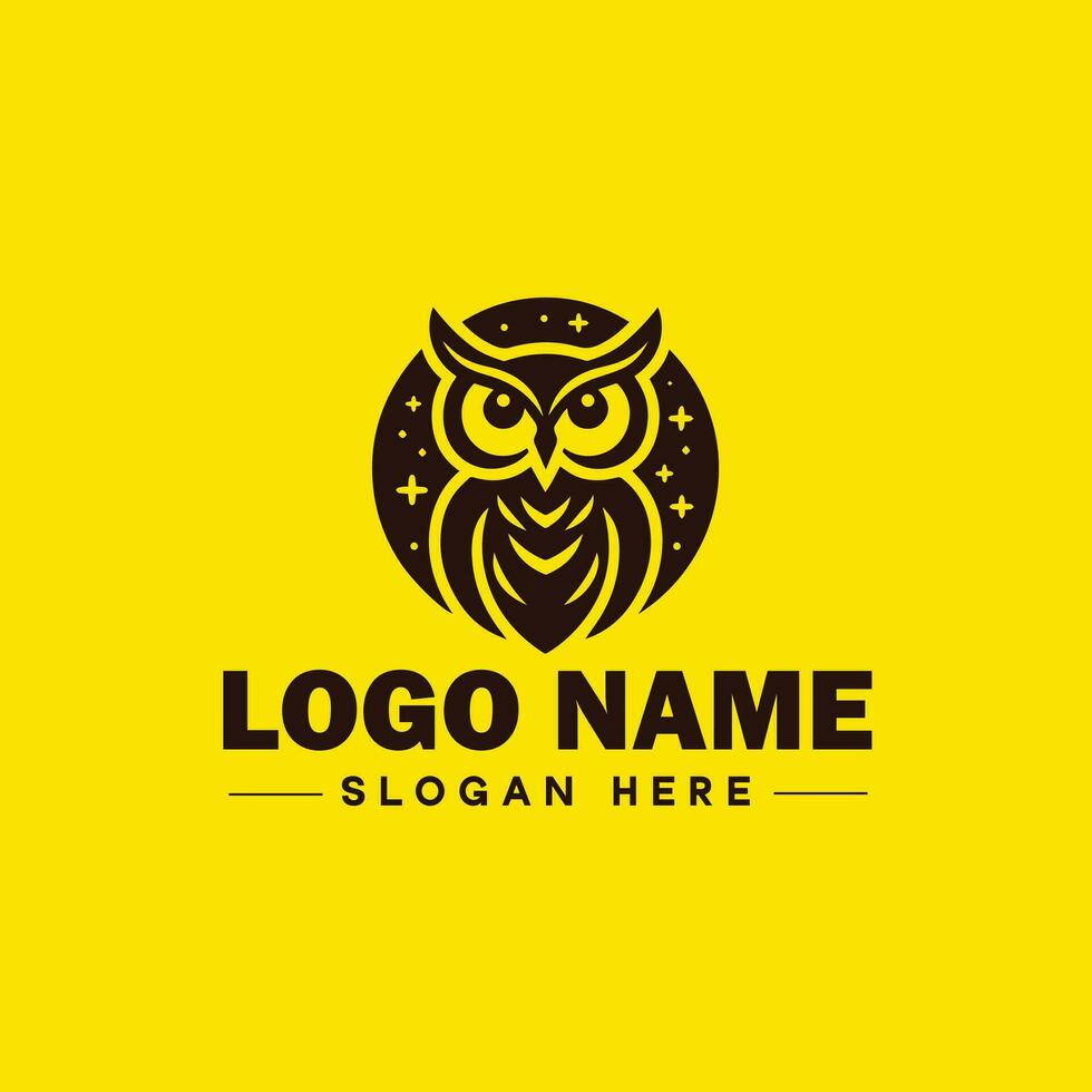 Owl logo for company, business, community, team logo and icon symbol clean flat modern minimalist business logo design editable vector