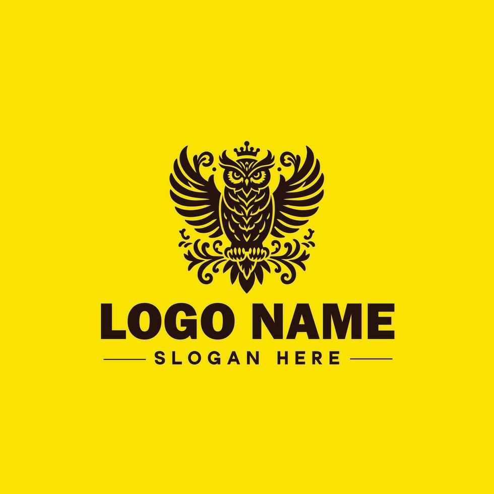 búho logo para compañía, negocio, comunidad, equipo logo y icono símbolo limpiar plano moderno minimalista negocio logo diseño editable vector
