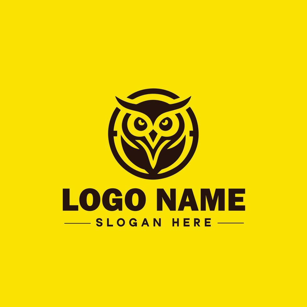 Owl logo for company, business, community, team logo and icon symbol clean flat modern minimalist business logo design editable vector