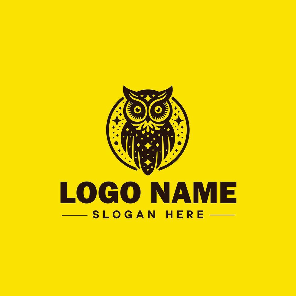 Owl logo for company, business, community, team logo and icon symbol clean flat modern minimalist business logo design editable vector