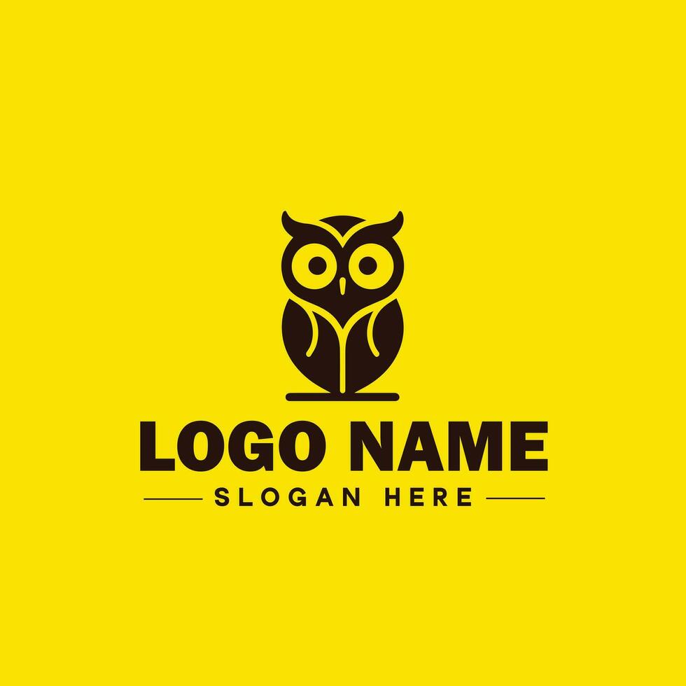 Owl logo for company, business, community, team logo and icon symbol clean flat modern minimalist business logo design editable vector