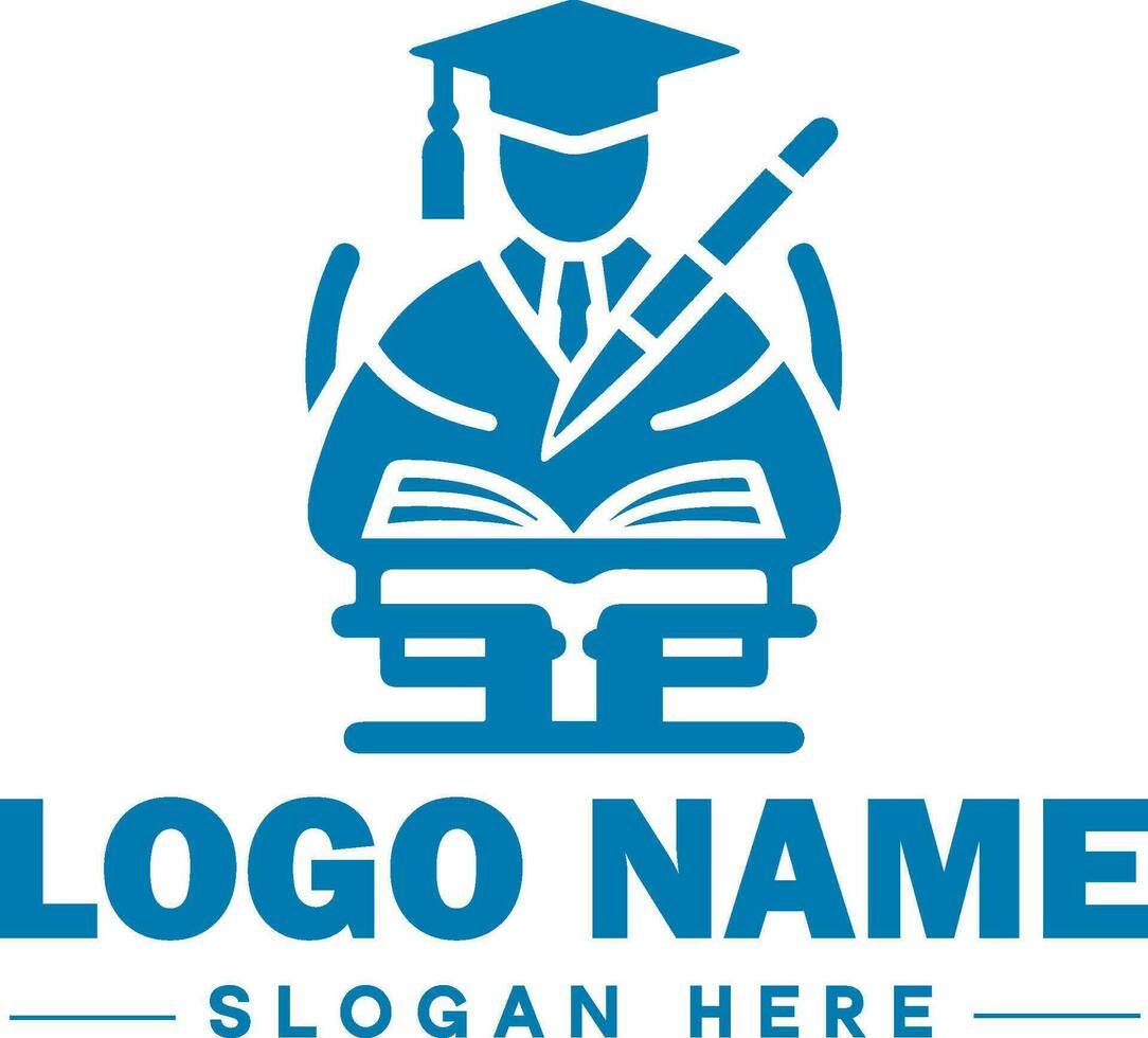 educación logo para escuela, colega, universidad, instituto y icono símbolo limpiar plano moderno minimalista logo diseño editable vector
