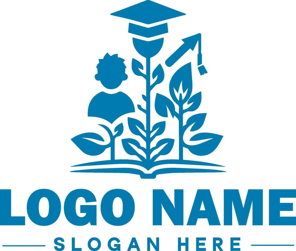 education logo for school, college, university, institute and icon symbol clean flat modern minimalist logo design editable vector