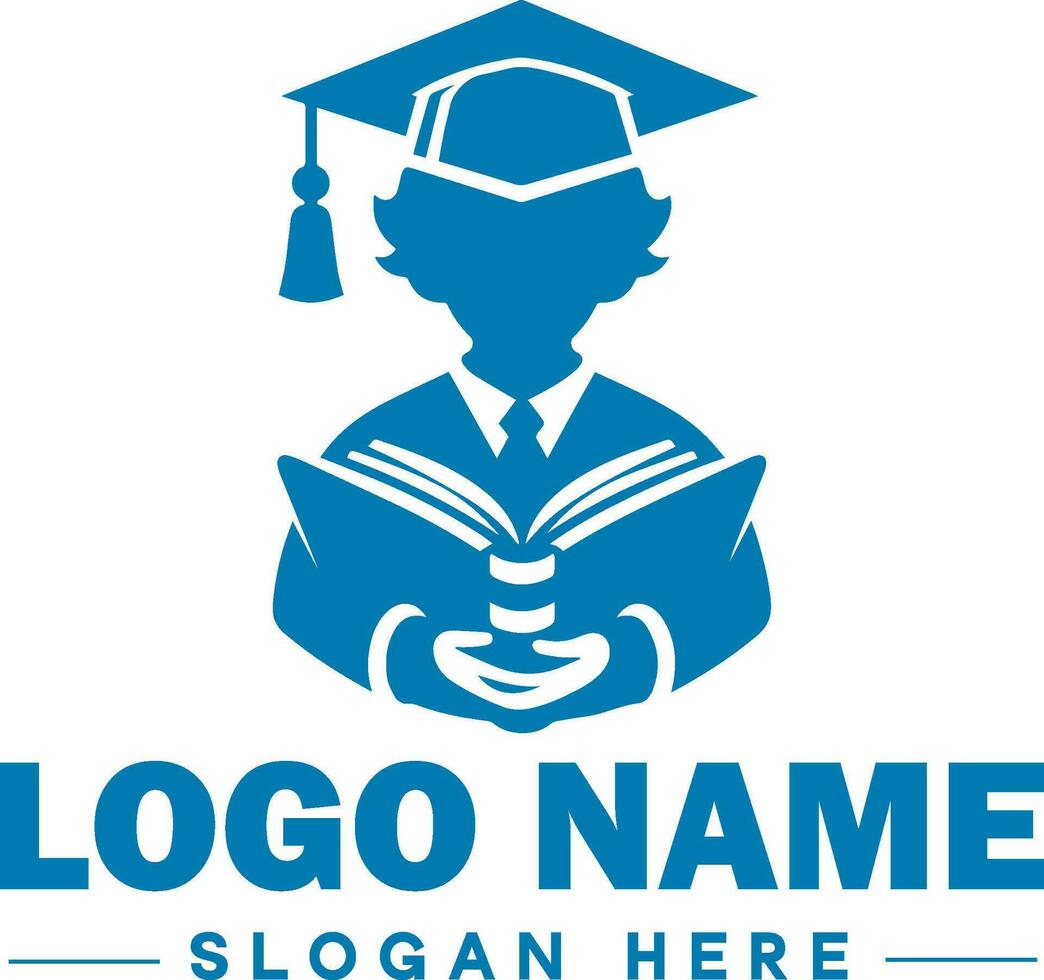 education logo for school, college, university, institute and icon symbol clean flat modern minimalist logo design editable vector