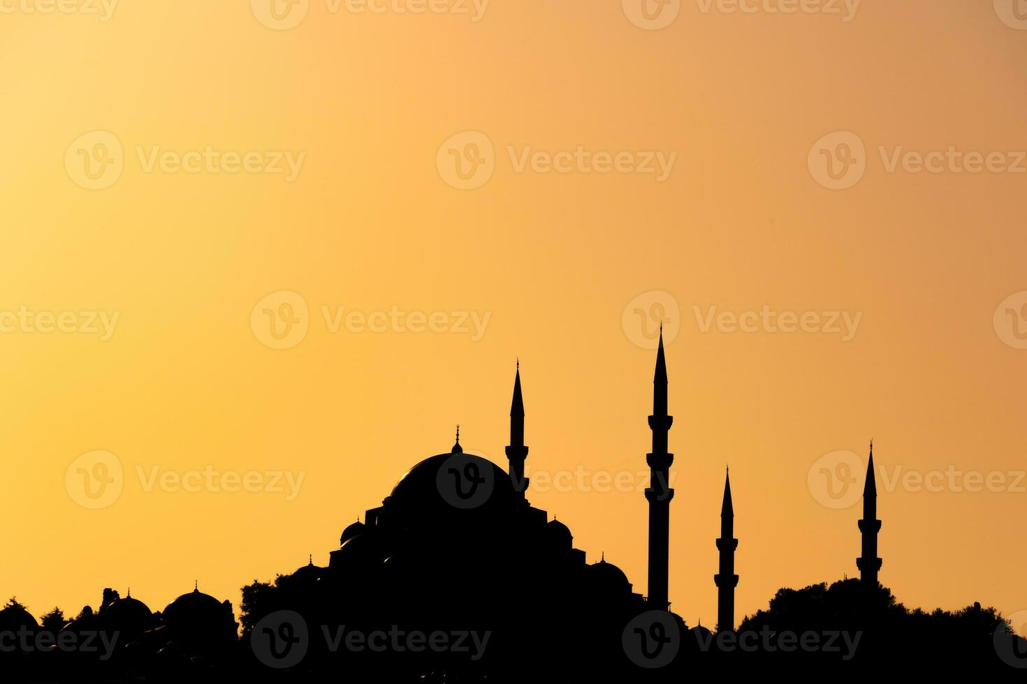 Ramadan or islamic background photo. Suleymaniye Mosque at sunset photo