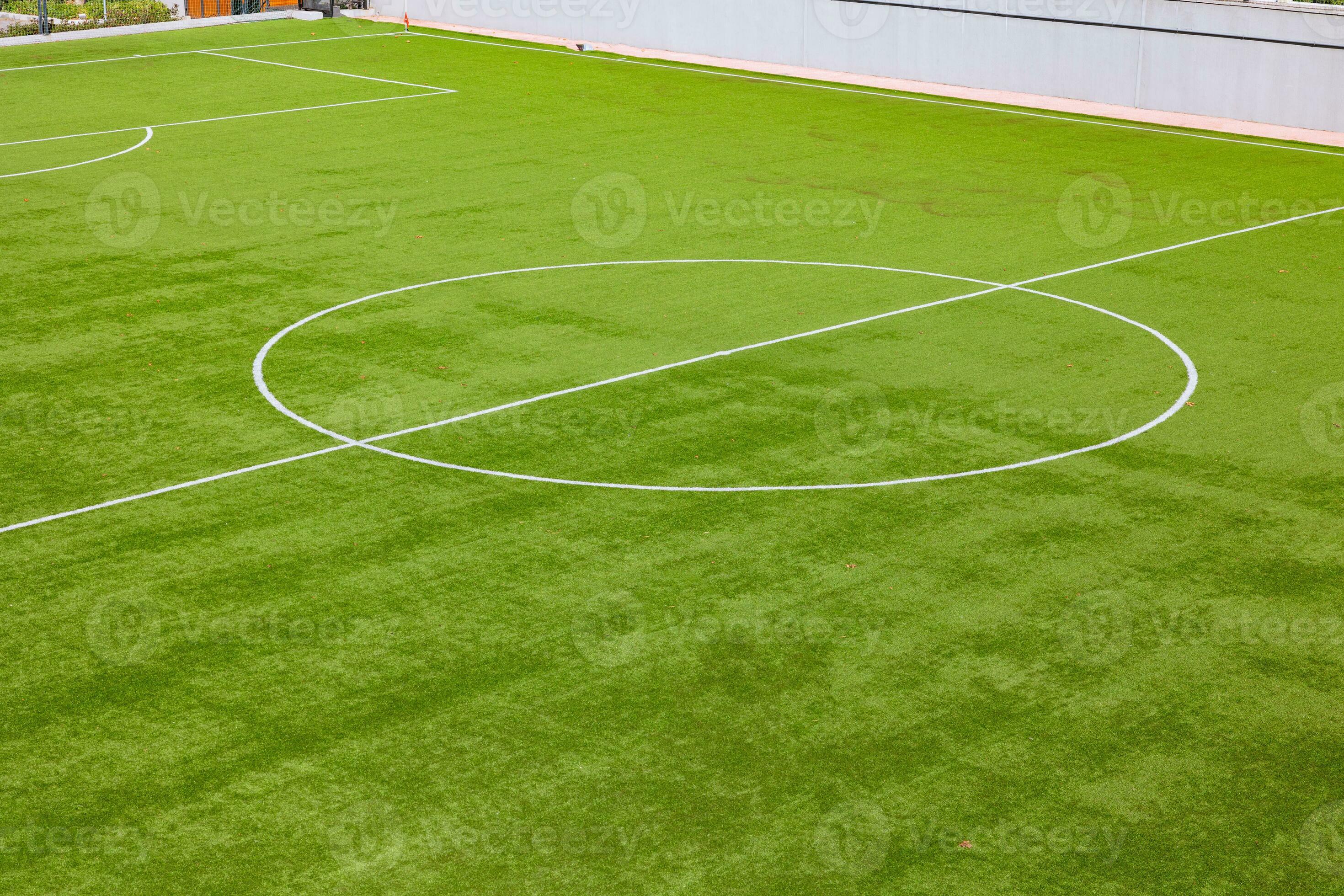 Soccer or football field. Center circle and halfway line of a soccer field 36255600 Stock Photo
