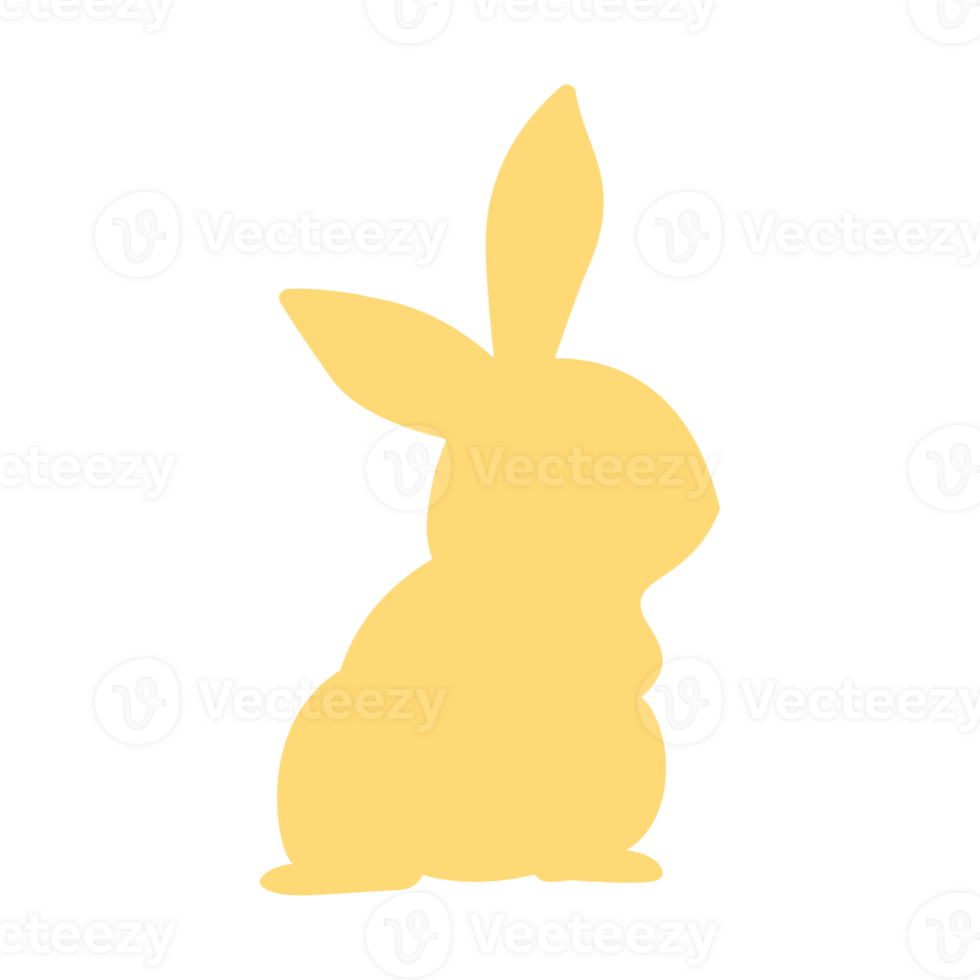 Silhouette of the Easter Bunny in various poses. Easter egg festival greeting card decorative elements png