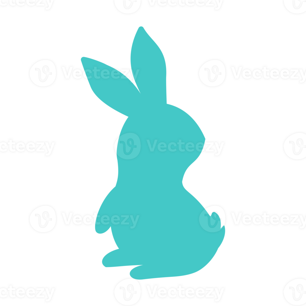 Silhouette of the Easter Bunny in various poses. Easter egg festival greeting card decorative elements png