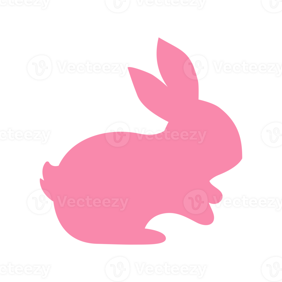 Silhouette of the Easter Bunny in various poses. Easter egg festival greeting card decorative elements png