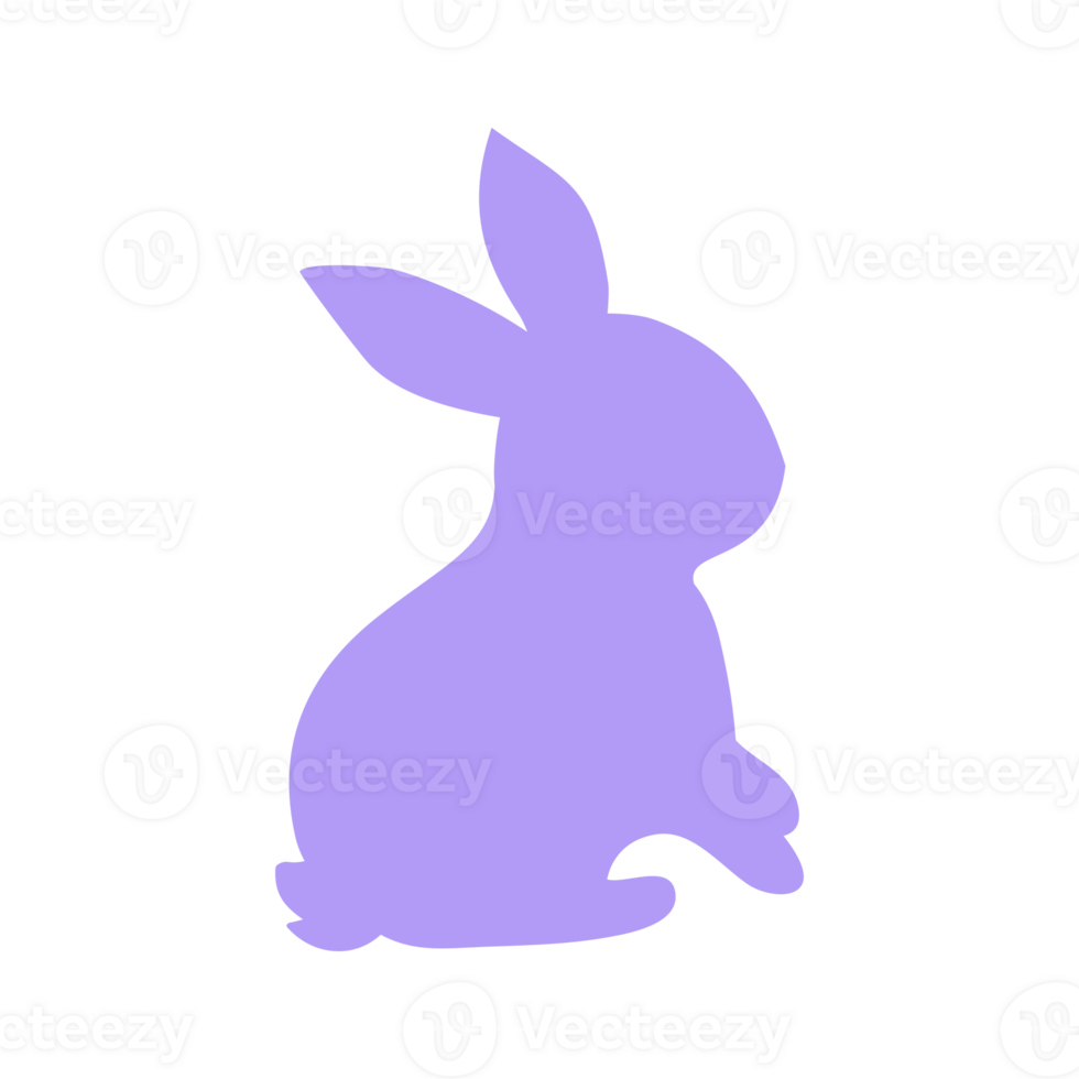 Silhouette of the Easter Bunny in various poses. Easter egg festival greeting card decorative elements png