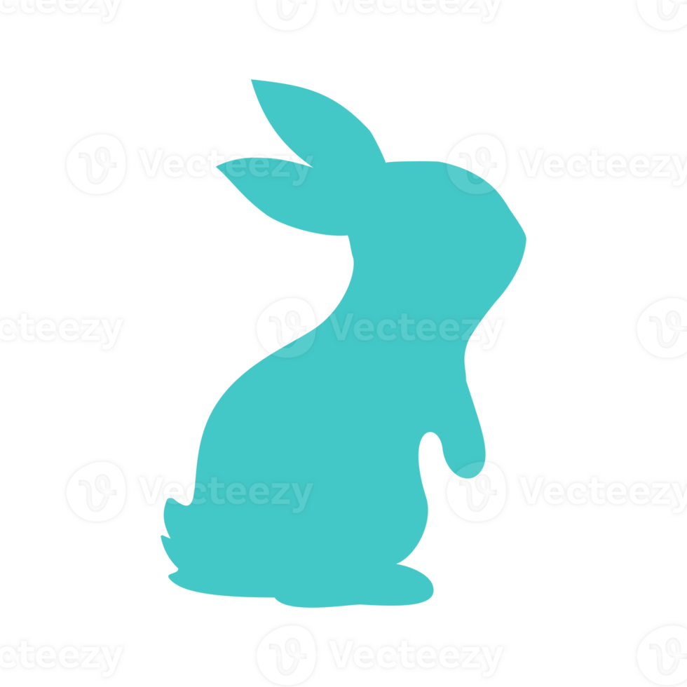 Silhouette of the Easter Bunny in various poses. Easter egg festival greeting card decorative elements png