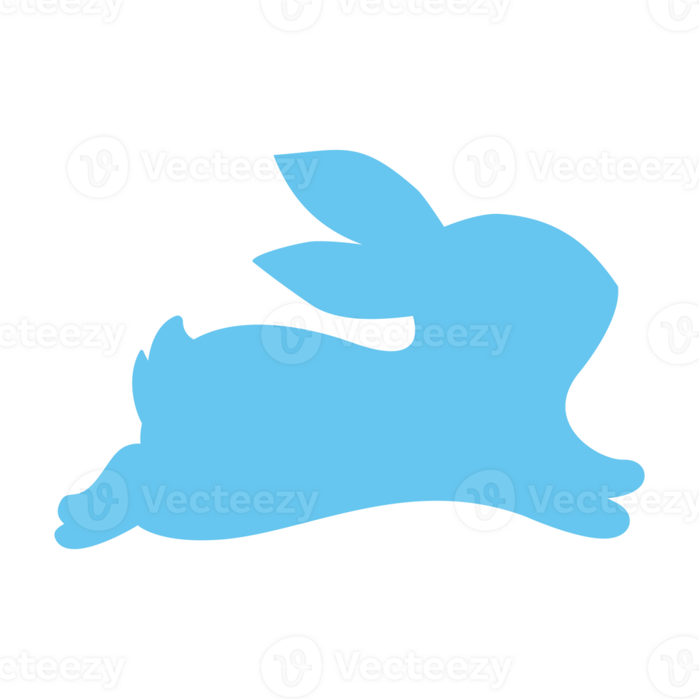 Silhouette of the Easter Bunny in various poses. Easter egg festival greeting card decorative elements png