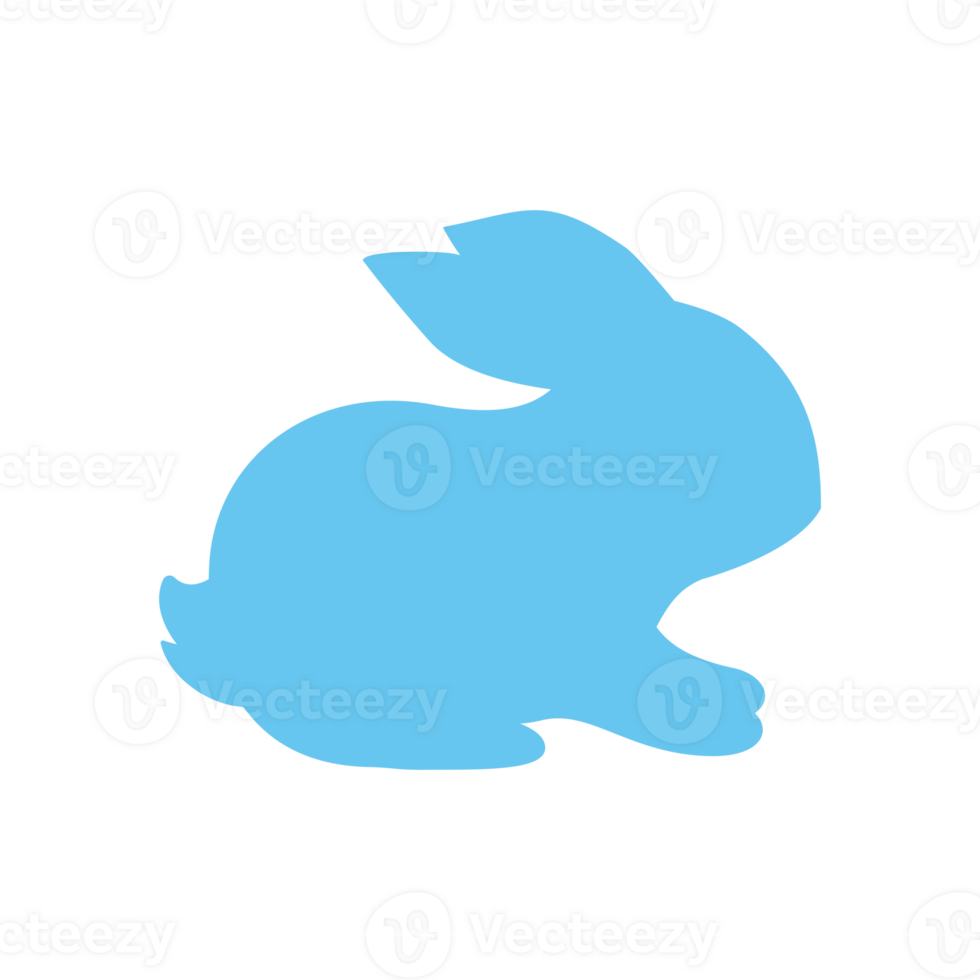 Silhouette of the Easter Bunny in various poses. Easter egg festival greeting card decorative elements png