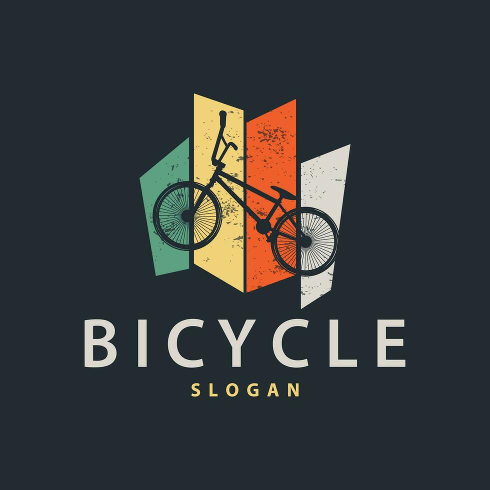 Bicycle logo design bicycle sport club simple vintage black silhouette template illustration vector