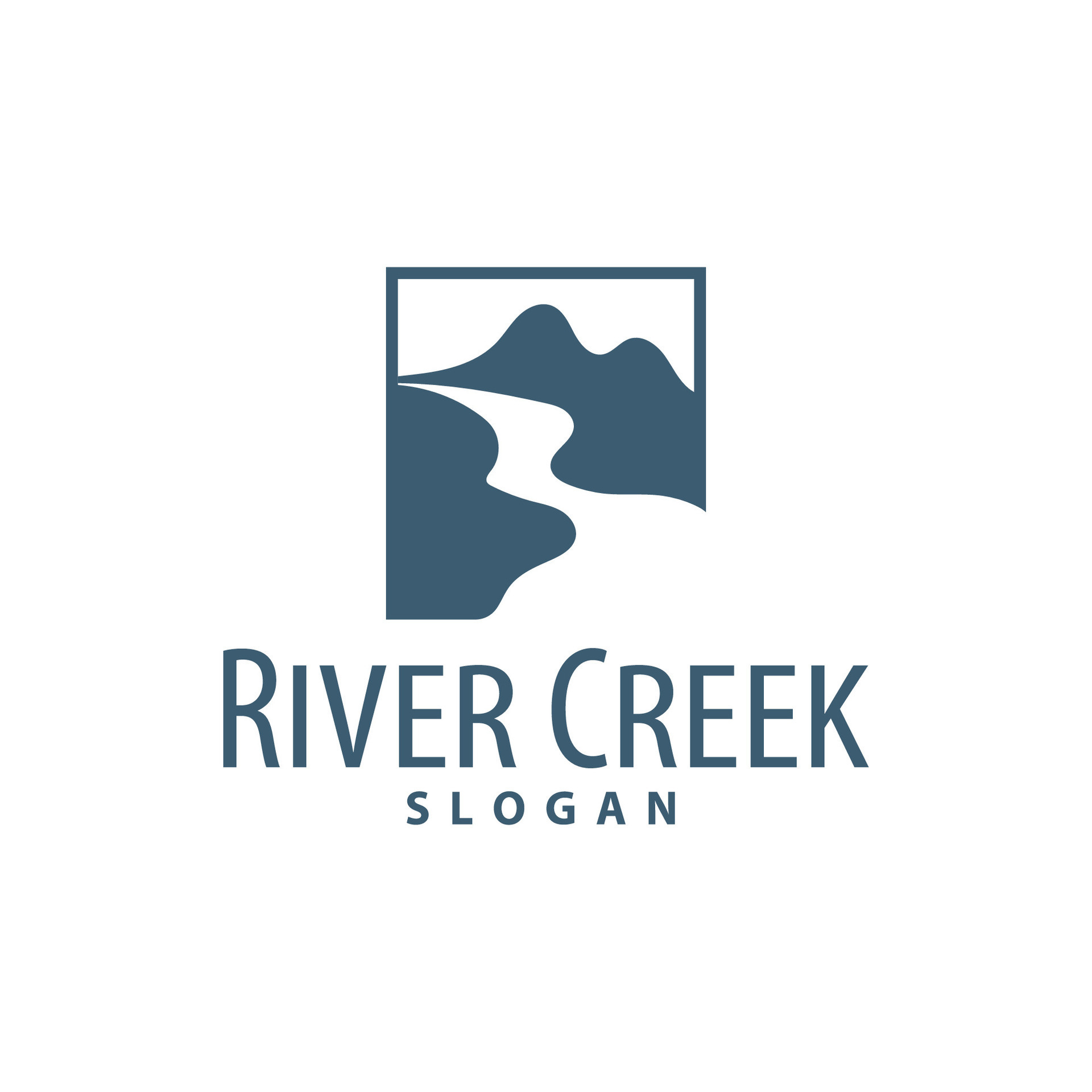 River logo, creeks, simple silhouette inspiration design river flow ...