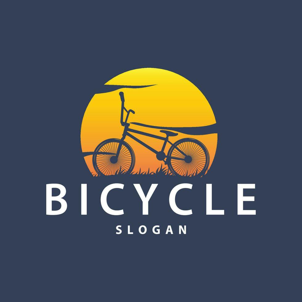 Bicycle logo design bicycle sport club simple vintage black silhouette template illustration vector