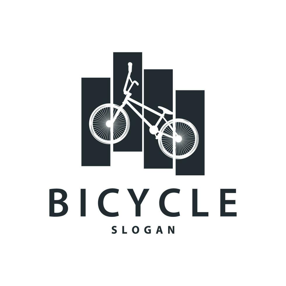 Bicycle logo design bicycle sport club simple vintage black silhouette template illustration vector