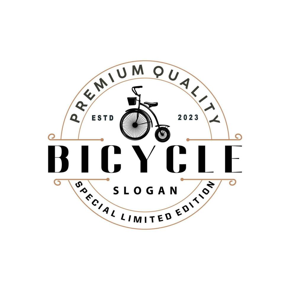 Bicycle logo design bicycle sport club simple vintage black silhouette template illustration vector