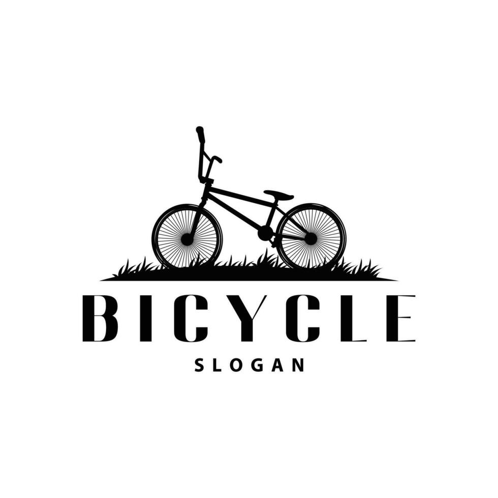 Bicycle logo design bicycle sport club simple vintage black silhouette template illustration vector