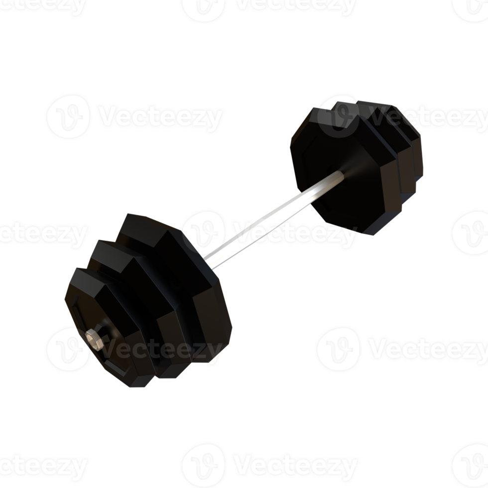3d rendering of gym fitness barbell png