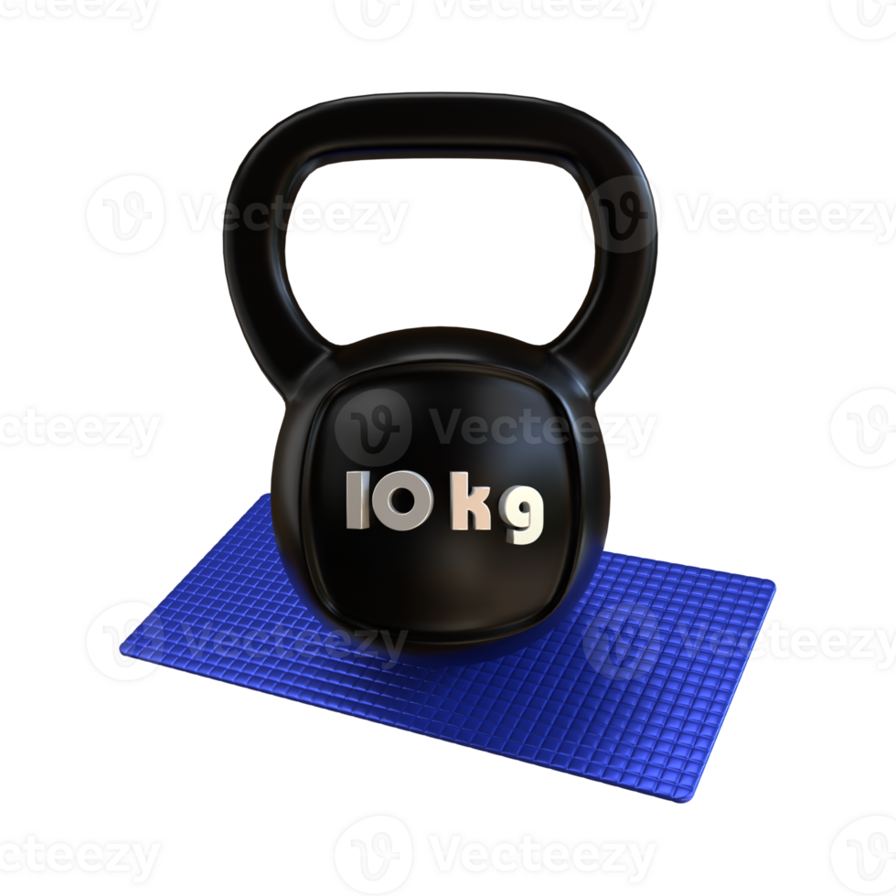 3d rendering of gym fitness kettlebell png
