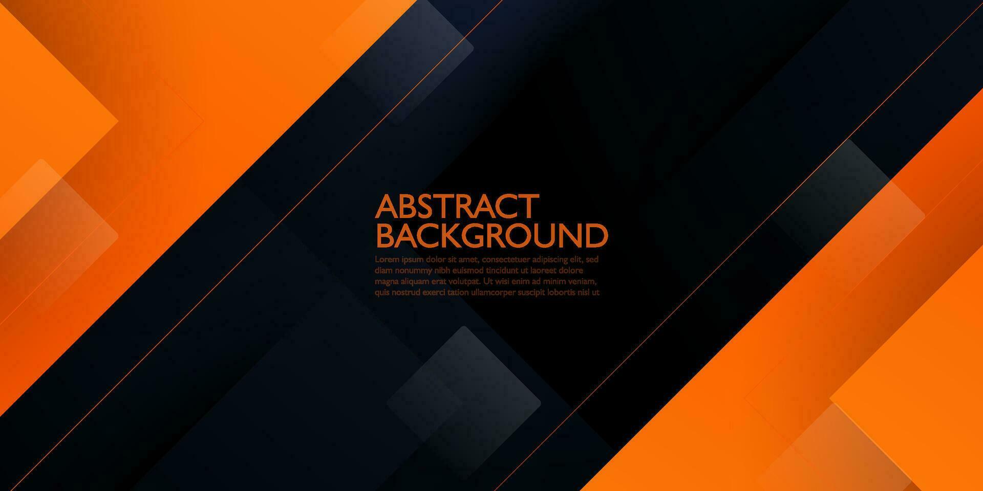 Orange and black abstract background with texture square sporty elegant design. Eps10 vector